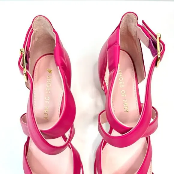 Shoes of Prey Pink Strappy Sandals Ankle Strap 2 inch Block Heels Size 7.5 New - Picture 6 of 16
